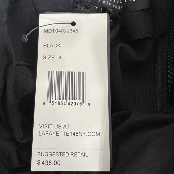 Lafayette 148 Black Boat Neck Wrap Sheath Dress NWT - Picture 5 of 8